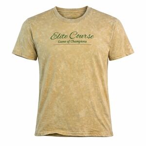 Elite Course Australia Golf T-Shirt Mens Large Tan Mineral Wash Graphic Tee L